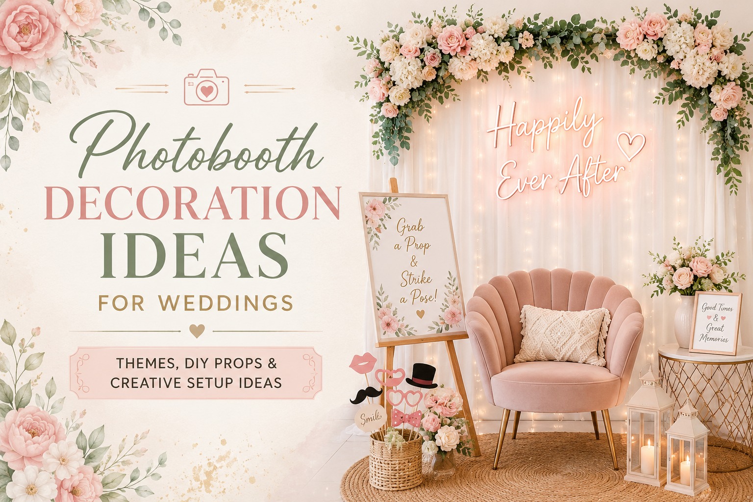 Photobooth Decoration Ideas for Weddings – Themes, DIY Props & Creative Setup Ideas